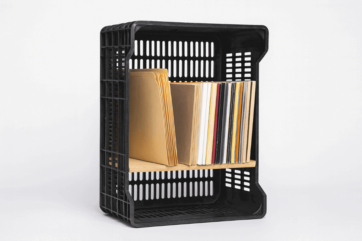 Caja de plástico como archivero