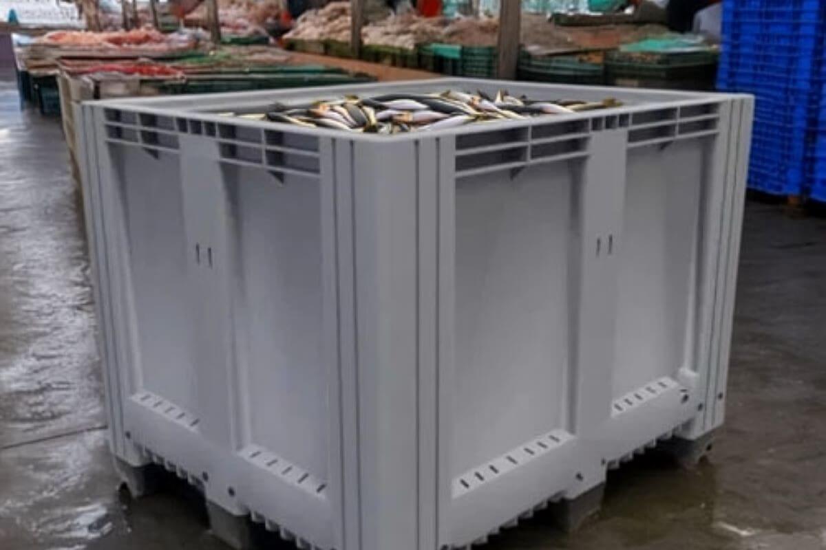 caja de plástico para pescado